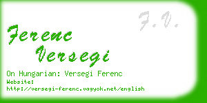 ferenc versegi business card